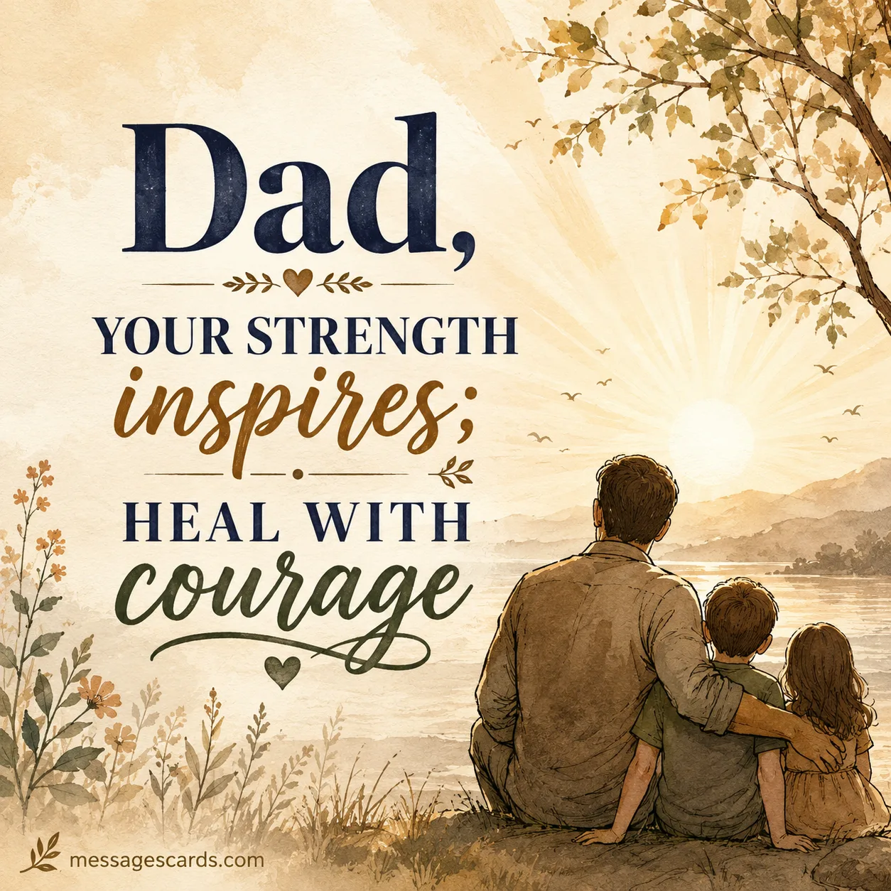 Dad, your strength inspires; heal with courage