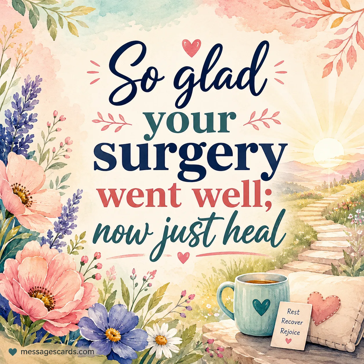So glad your surgery went well; now just heal