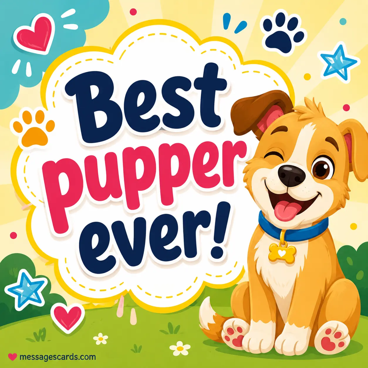 Best pupper ever with a joyful smile