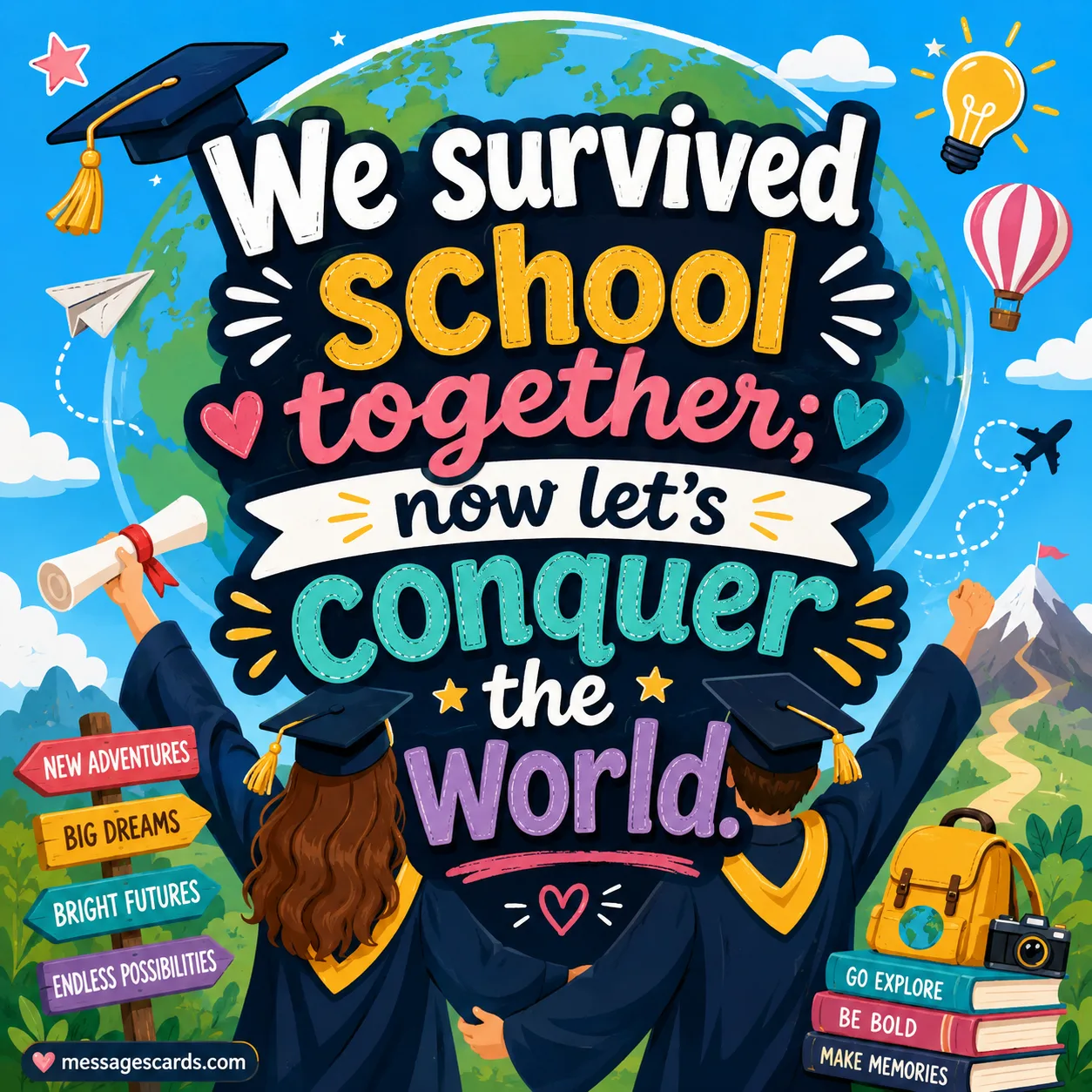 We survived school together now lets conquer the world