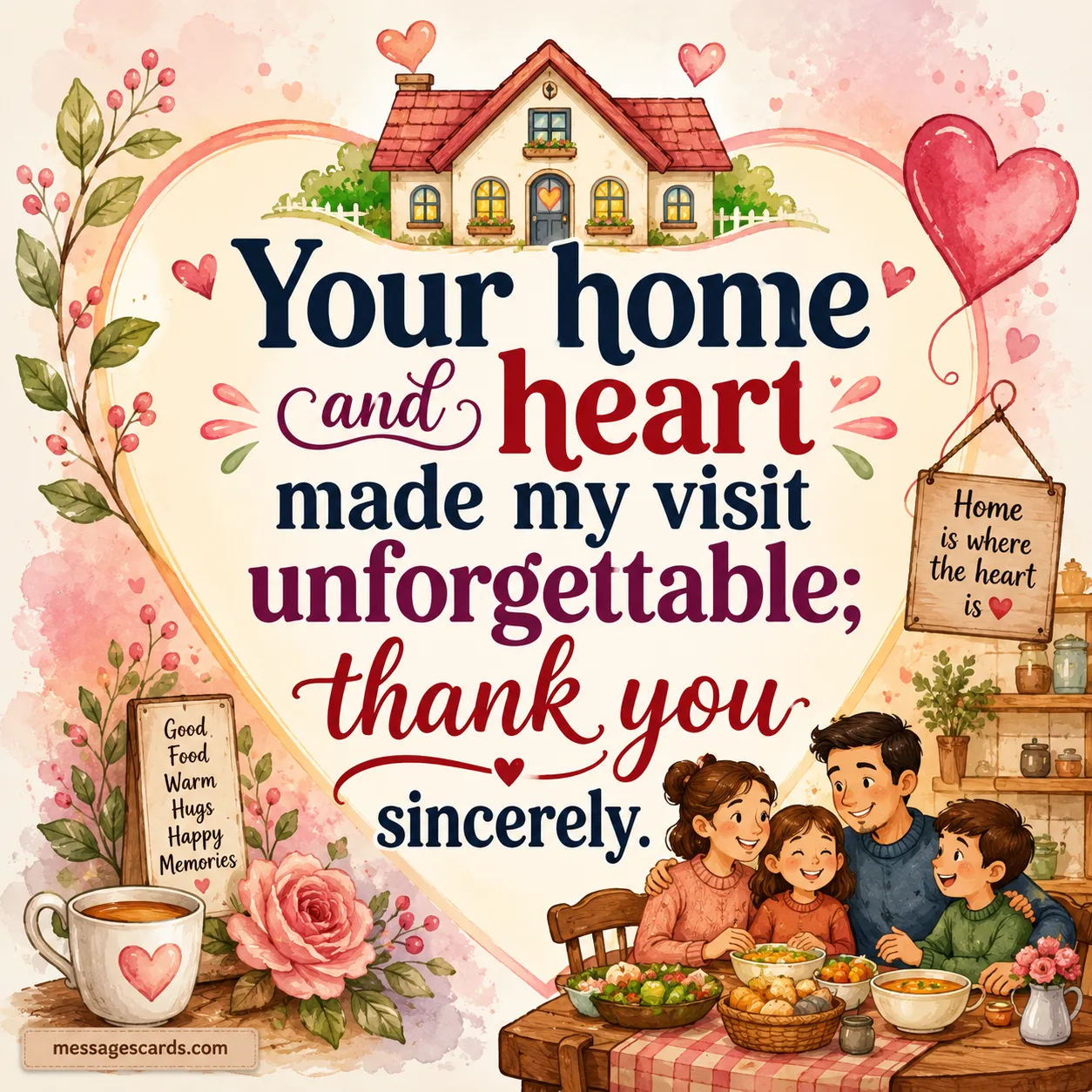 Your home and heart made my visit unforgettable; thank you sincerely.