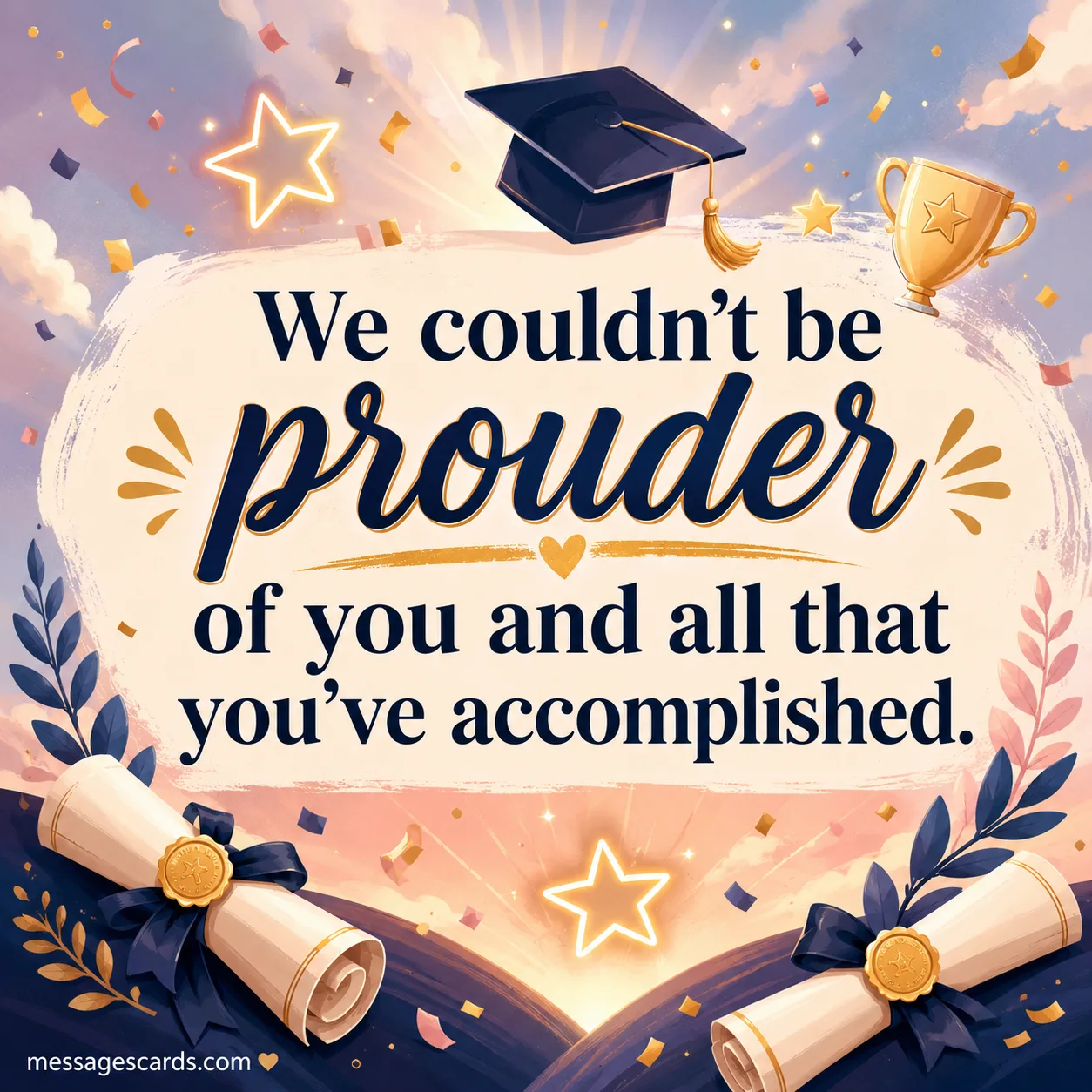 We could not be prouder of you and all that you have accomplished