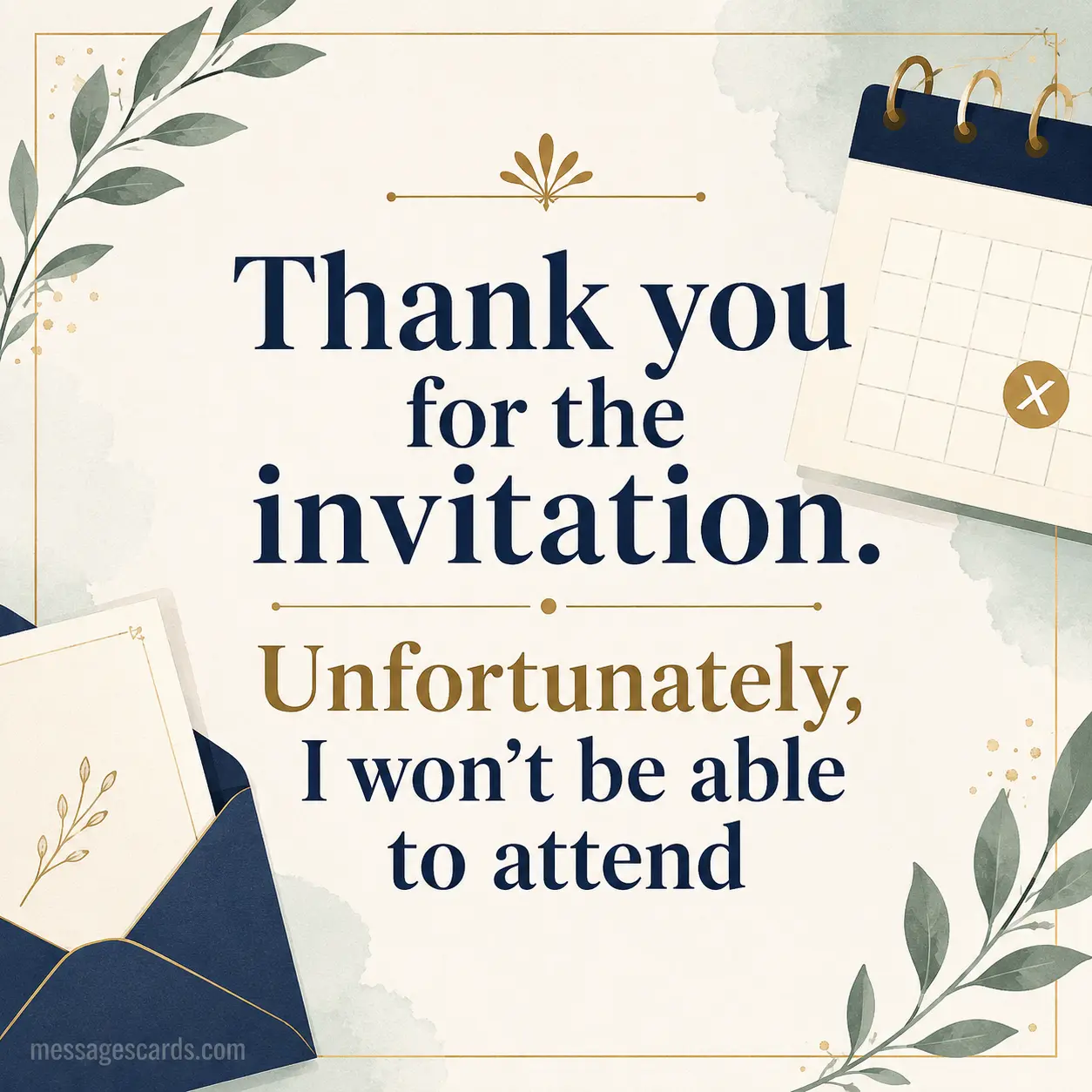 Thank you for the invitation. Unfortunately, I won't be able to attend