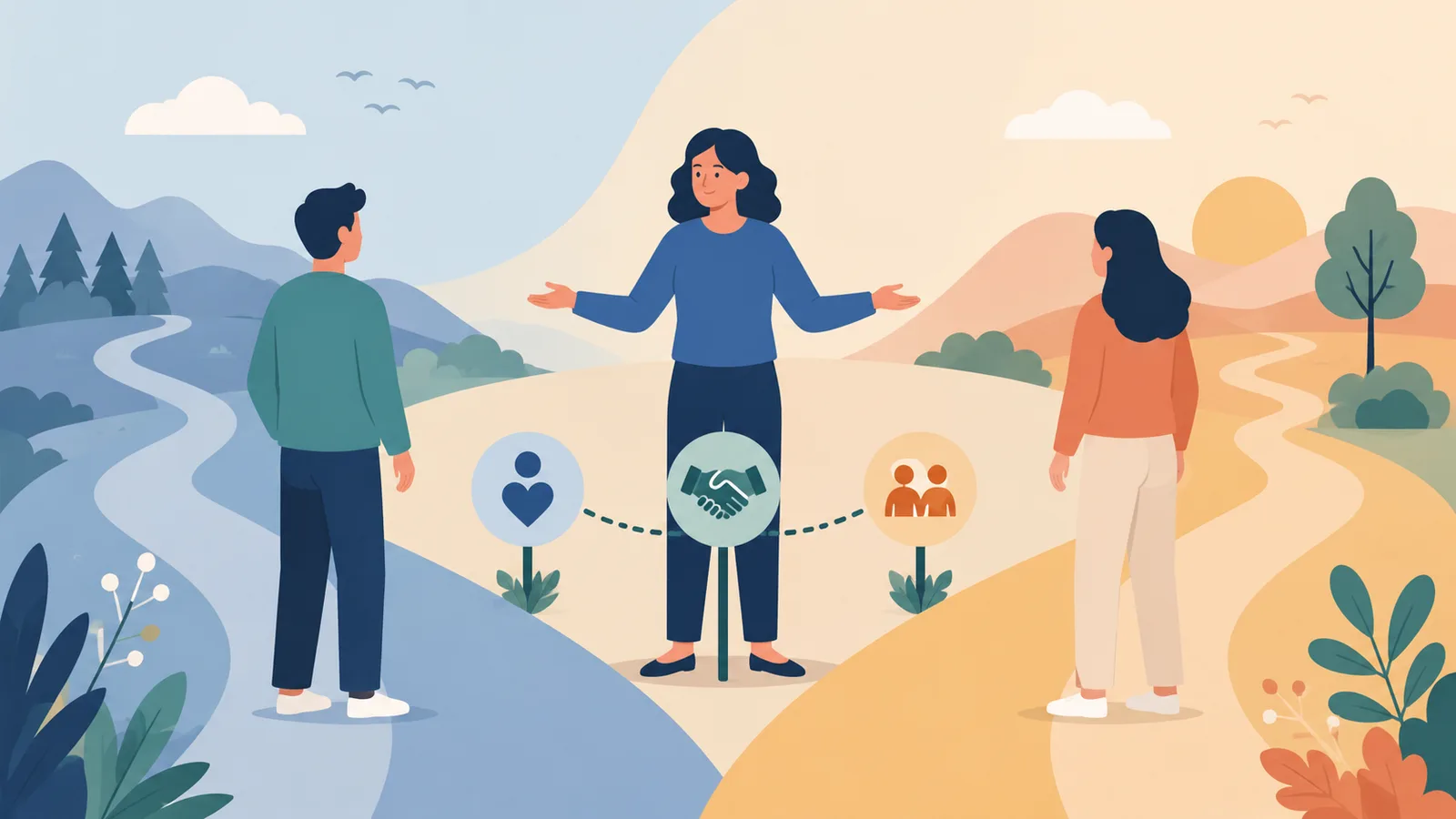 Therapist helping a couple navigate separation decisions