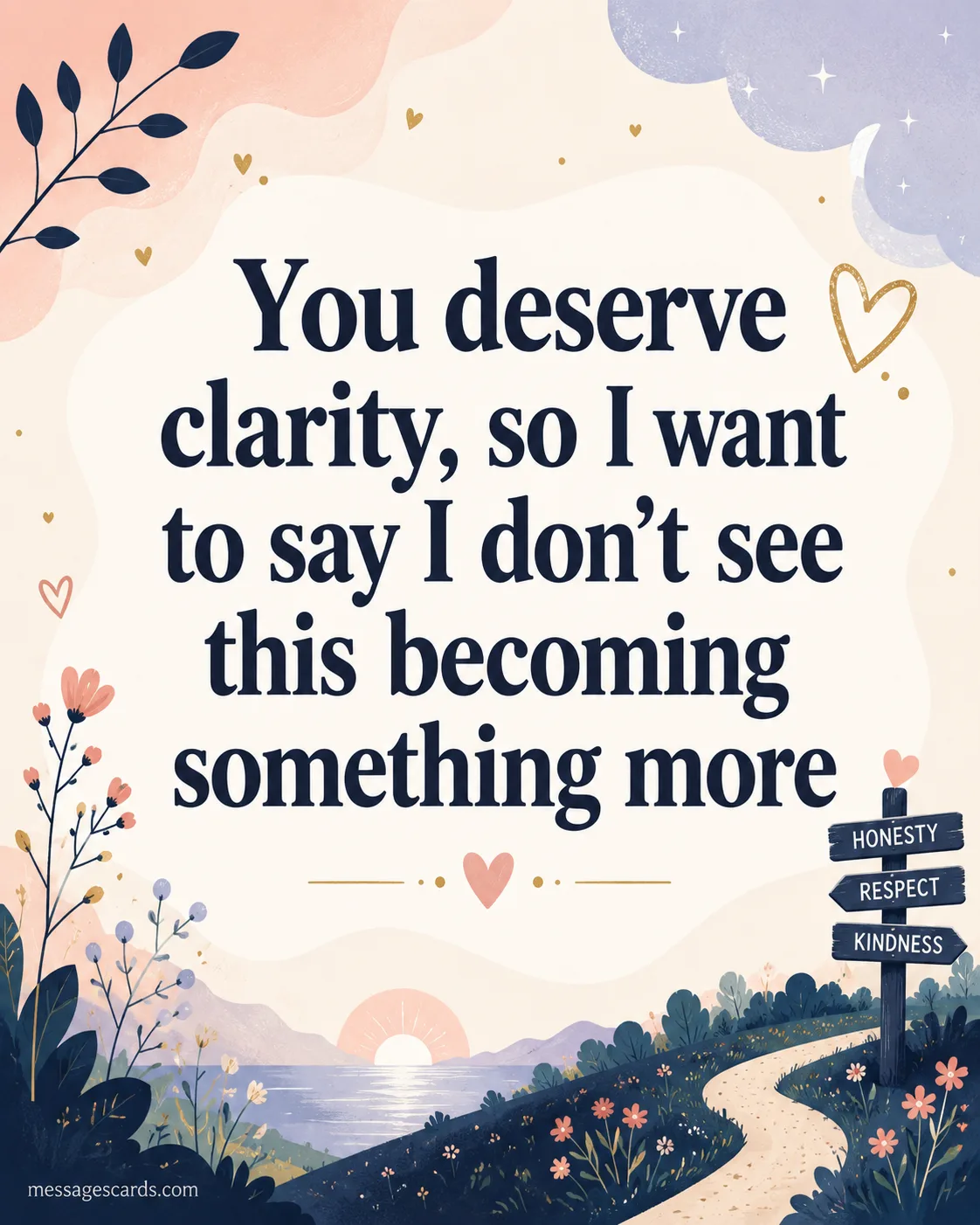 You deserve clarity, so I want to say I don't see this becoming something more